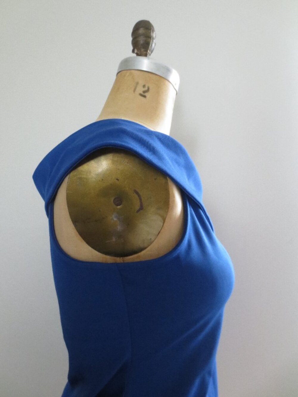 Unique Vintage 1950s Retro Blue Off-Shoulder Top - NWOT - Picture 4 of 9